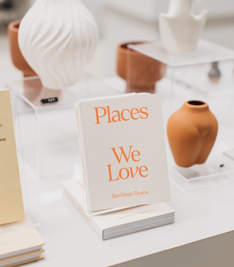 Places We Love book cover on display in a retail location.